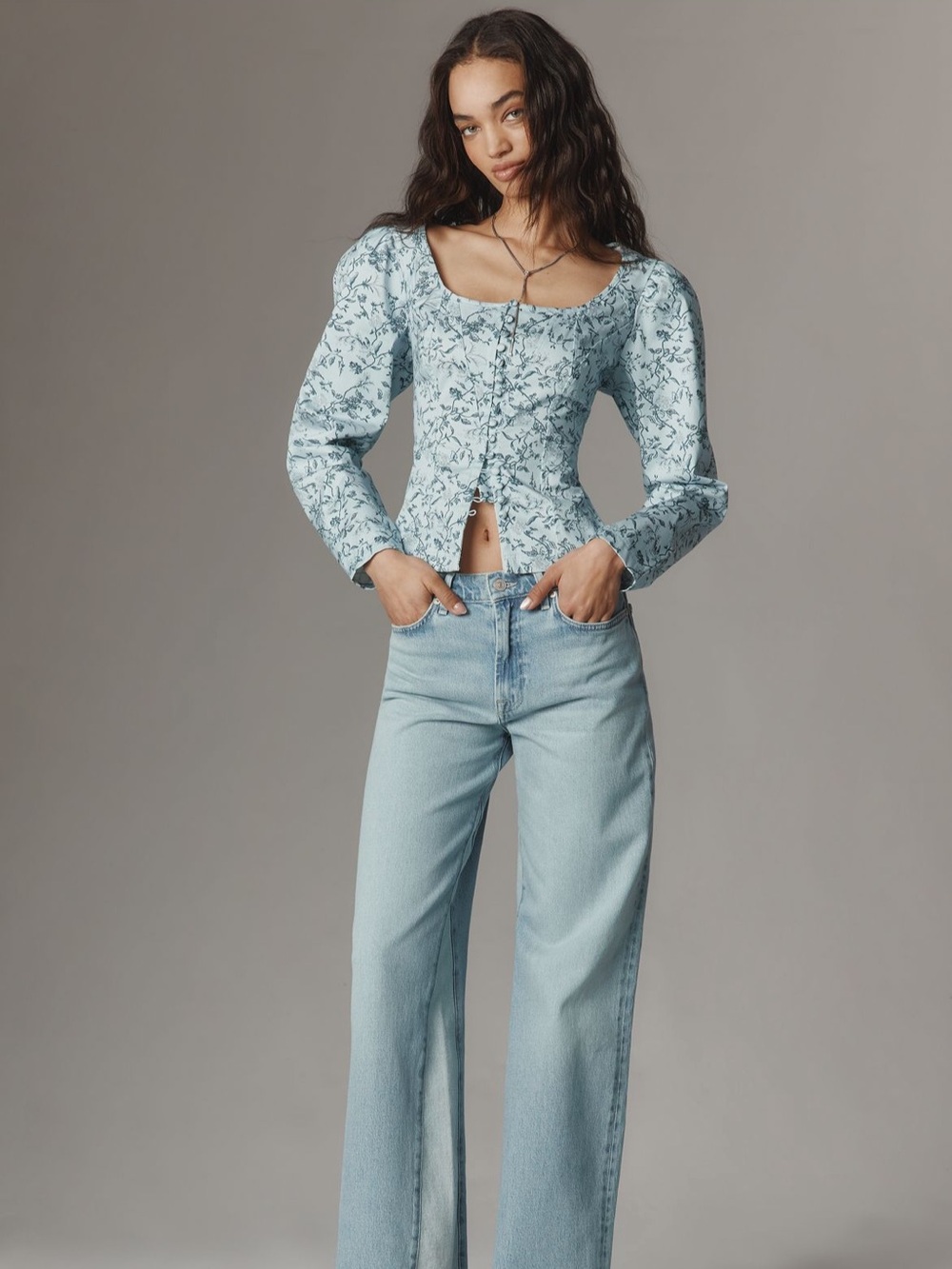 NWT Anthropologie Waisted Puff-sleeve Blouse